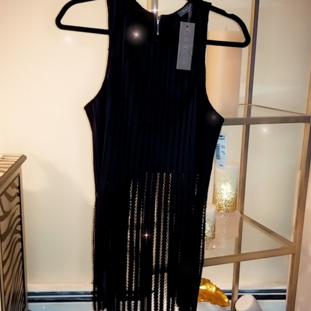 Black Fringe top
